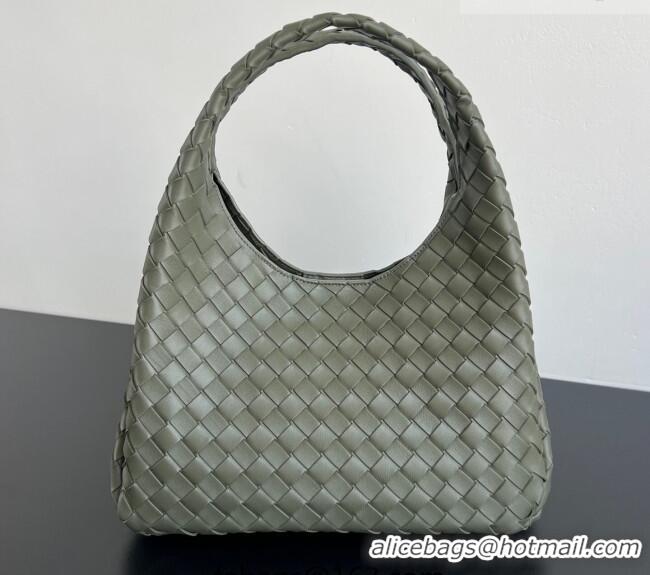 Super Quality Bottega Veneta Campana Shoulder Bag in Intrecciato Leather 844249 Pickle Green 2025