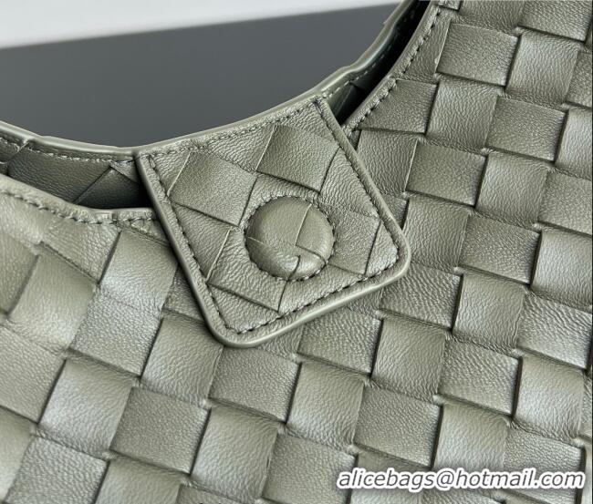 Super Quality Bottega Veneta Campana Shoulder Bag in Intrecciato Leather 844249 Pickle Green 2025