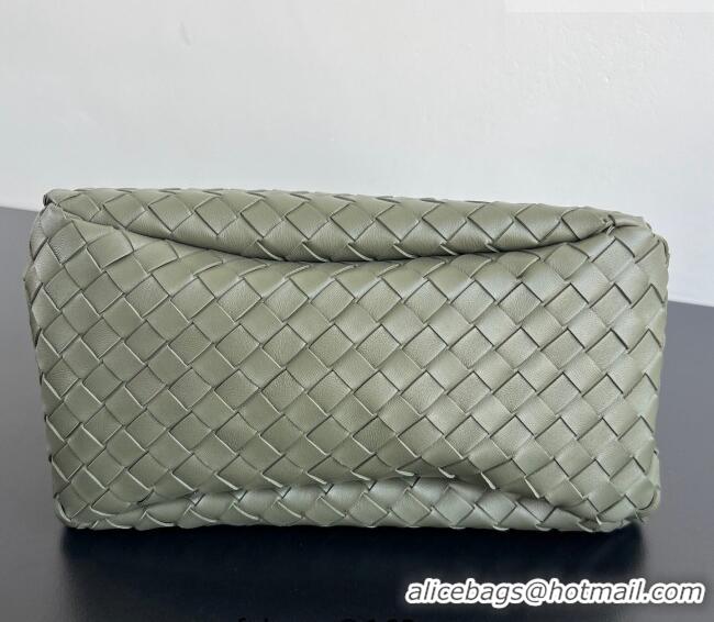 Super Quality Bottega Veneta Campana Shoulder Bag in Intrecciato Leather 844249 Pickle Green 2025