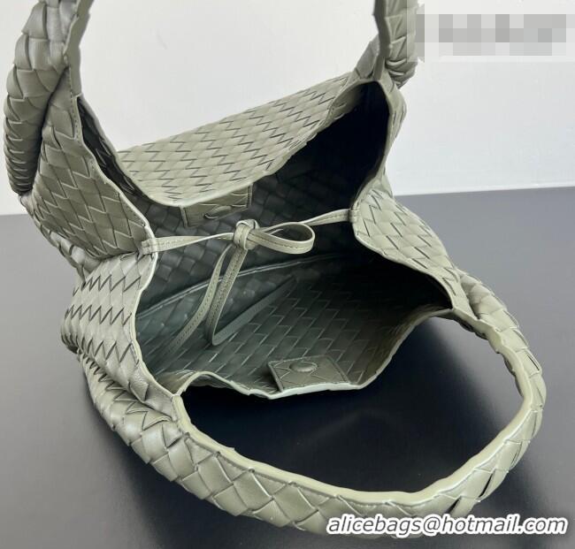 Super Quality Bottega Veneta Campana Shoulder Bag in Intrecciato Leather 844249 Pickle Green 2025