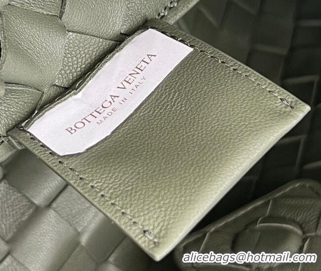 Super Quality Bottega Veneta Campana Shoulder Bag in Intrecciato Leather 844249 Pickle Green 2025