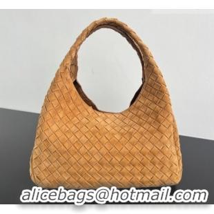 Affordable Price Bottega Veneta Campana Shoulder Bag in Suede 844249 Amber Brown 2025