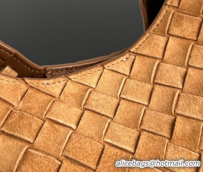 Affordable Price Bottega Veneta Campana Shoulder Bag in Suede 844249 Amber Brown 2025