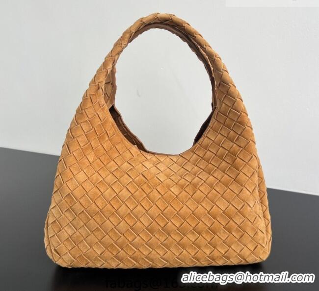 Affordable Price Bottega Veneta Campana Shoulder Bag in Suede 844249 Amber Brown 2025
