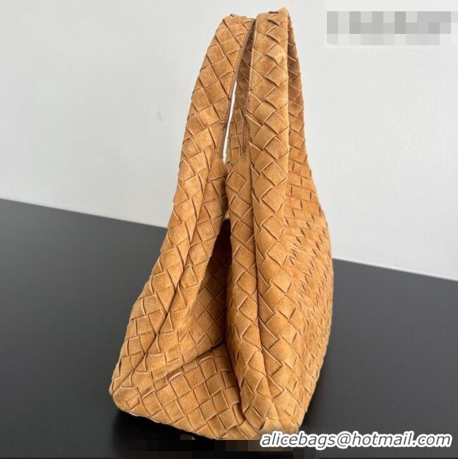 Affordable Price Bottega Veneta Campana Shoulder Bag in Suede 844249 Amber Brown 2025