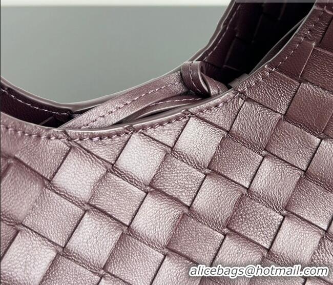 Buy Discount Bottega Veneta Campana Shoulder Bag in Intrecciato Leather 844249 Dark Barolo Red 2025