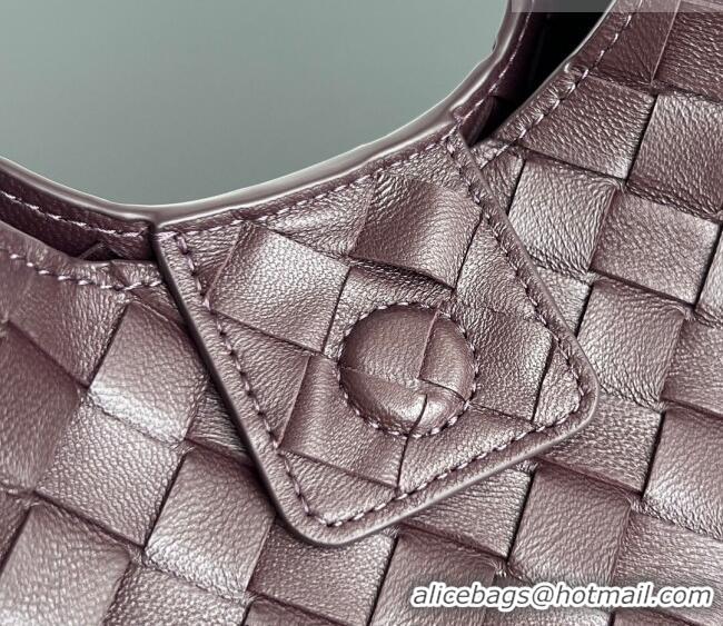 Buy Discount Bottega Veneta Campana Shoulder Bag in Intrecciato Leather 844249 Dark Barolo Red 2025