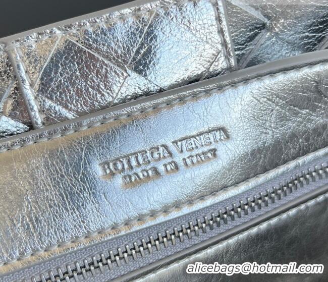 Best Price Bottega Veneta Small Andiamo Top Handle Bag in Intrecciato Leather 743568 Silver-Tone 2026