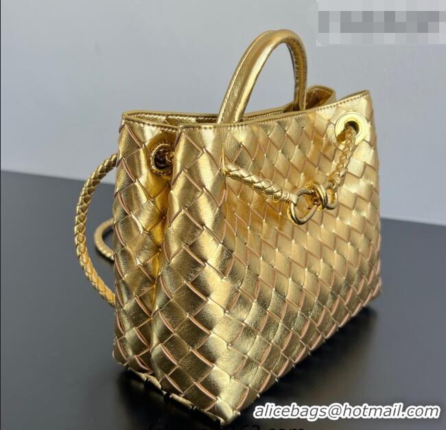 Spot Bulk Bottega Veneta Small Andiamo Top Handle Bag in Intrecciato Leather 743568 Gold-Tone 2026