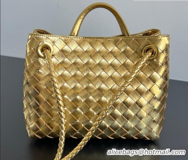 Spot Bulk Bottega Veneta Small Andiamo Top Handle Bag in Intrecciato Leather 743568 Gold-Tone 2026