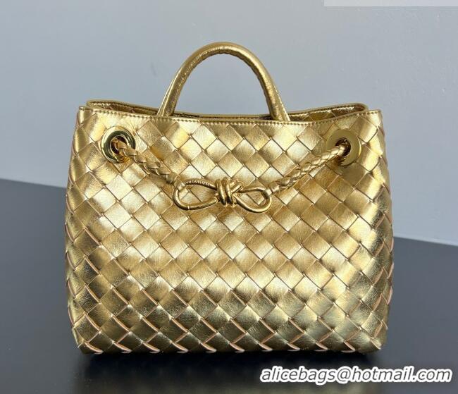 Spot Bulk Bottega Veneta Small Andiamo Top Handle Bag in Intrecciato Leather 743568 Gold-Tone 2026