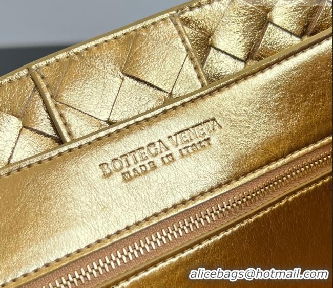 Affordable Price Bottega Veneta Medium Andiamo Top Handle Bag in Intrecciato Leather 743572 Gold-Tone 2026