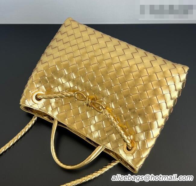 Affordable Price Bottega Veneta Medium Andiamo Top Handle Bag in Intrecciato Leather 743572 Gold-Tone 2026