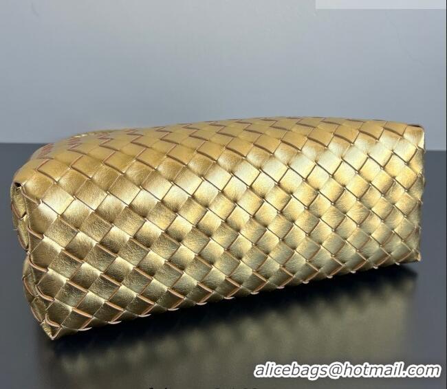 Affordable Price Bottega Veneta Medium Andiamo Top Handle Bag in Intrecciato Leather 743572 Gold-Tone 2026