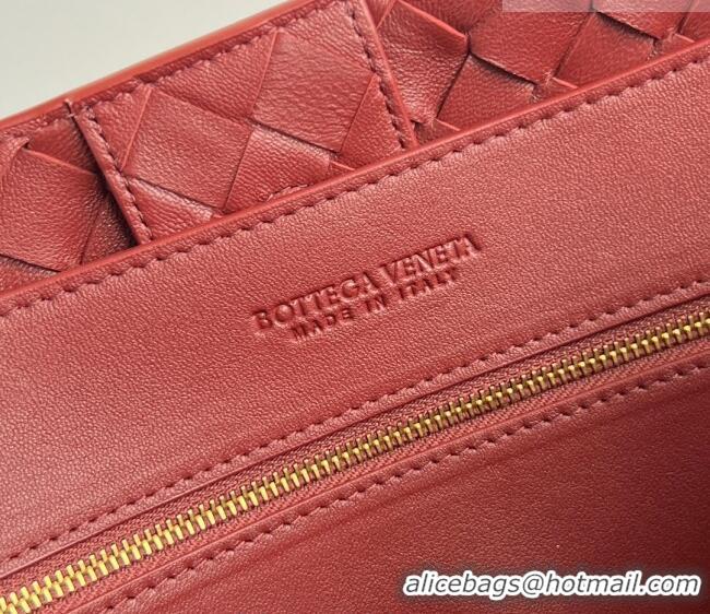 Best Design Bottega Veneta Large Andiamo Top Handle Bag in Intrecciato Leather 743575 Sapele Red 2026