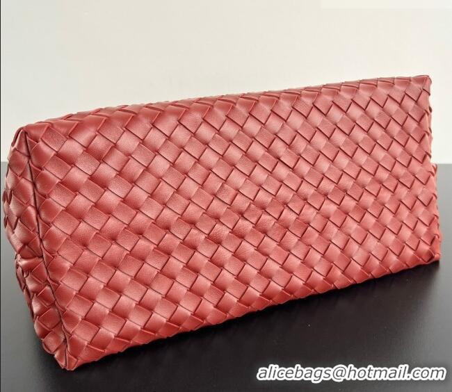 Best Design Bottega Veneta Large Andiamo Top Handle Bag in Intrecciato Leather 743575 Sapele Red 2026