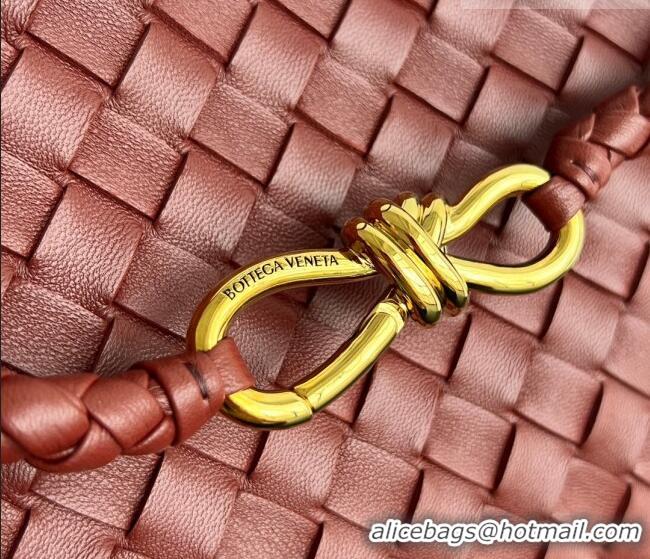 Best Design Bottega Veneta Large Andiamo Top Handle Bag in Intrecciato Leather 743575 Sapele Red 2026