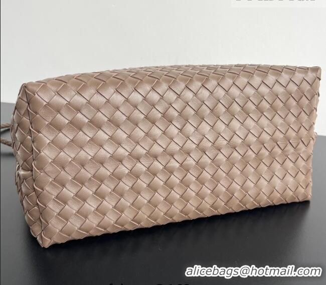 Top Grade Bottega Veneta Large Andiamo Top Handle Bag in Intrecciato Leather 743575 Taupe 2026