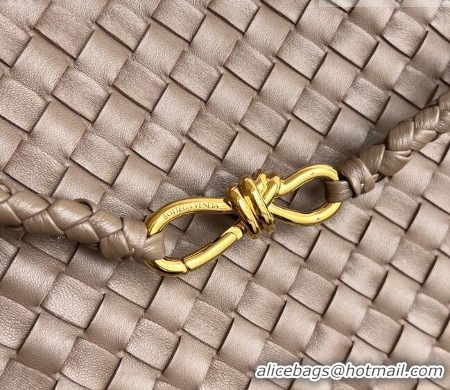 Top Grade Bottega Veneta Large Andiamo Top Handle Bag in Intrecciato Leather 743575 Taupe 2026