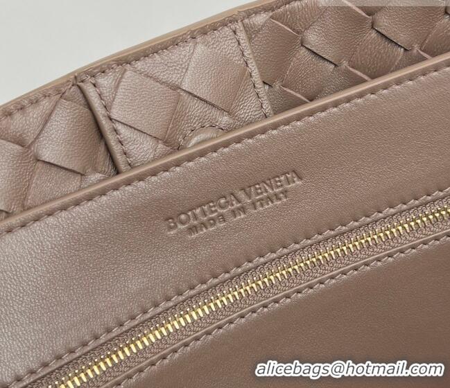 Top Grade Bottega Veneta Large Andiamo Top Handle Bag in Intrecciato Leather 743575 Taupe 2026