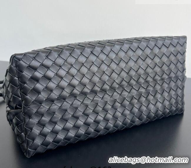 Top Quality Bottega Veneta Large Andiamo Top Handle Bag in Intrecciato Leather 743575 Black/Silver 2026