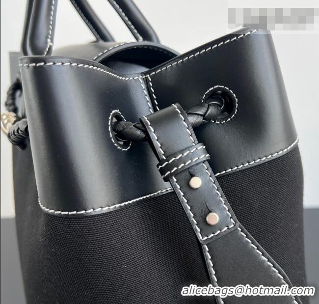 Original Cheap Bottega Veneta Mens Andiamo Voyager Tote Bag in Canvas and Leather 827066 Black 2026