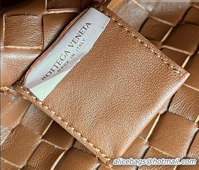 Promotional Bottega Veneta Large Campana Shoulder Bag in Intrecciato Suede 844250 Amber Brown 2025