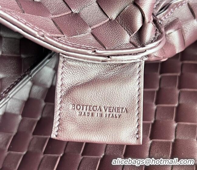 New Cheap Bottega Veneta Large Campana Shoulder Bag in Intrecciato Leather 844250 Dark Barolo Red 2025
