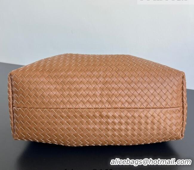 Top Quality Bottega Veneta Medium Pinacoteca Tote Bag in Intrecciato Leather 817166 Amber Brown/Blue Royal 2025