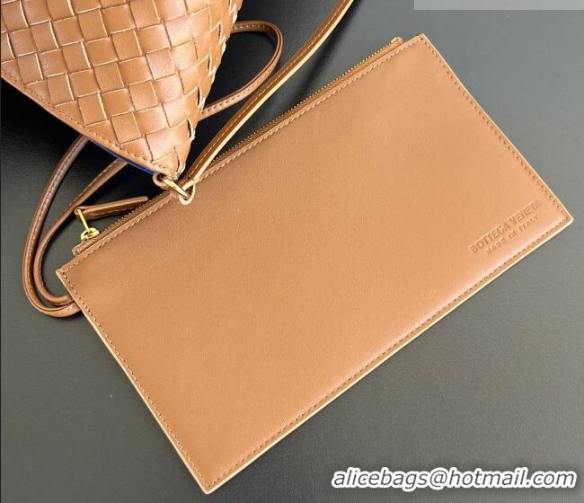 Top Quality Bottega Veneta Medium Pinacoteca Tote Bag in Intrecciato Leather 817166 Amber Brown/Blue Royal 2025
