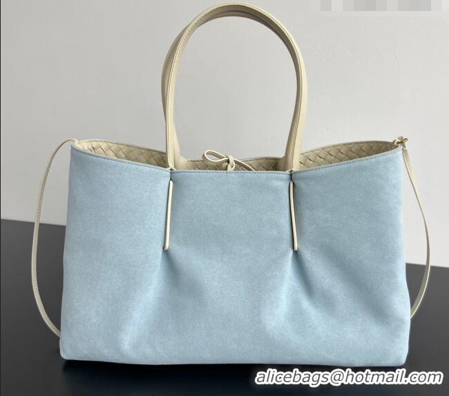 Modern Classic Bottega Veneta Medium Pinacoteca Tote Bag in Intrecciato Leather 817166 Sea Salt/Blue 2025