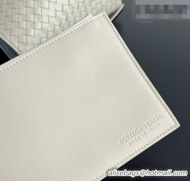 Modern Classic Bottega Veneta Medium Pinacoteca Tote Bag in Intrecciato Leather 817166 Sea Salt/Blue 2025