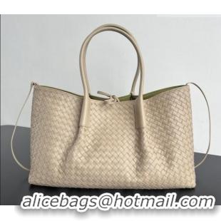 Super Quality Bottega Veneta Medium Pinacoteca Tote Bag in Intrecciato Leather 817166 Taupe/Green 2025