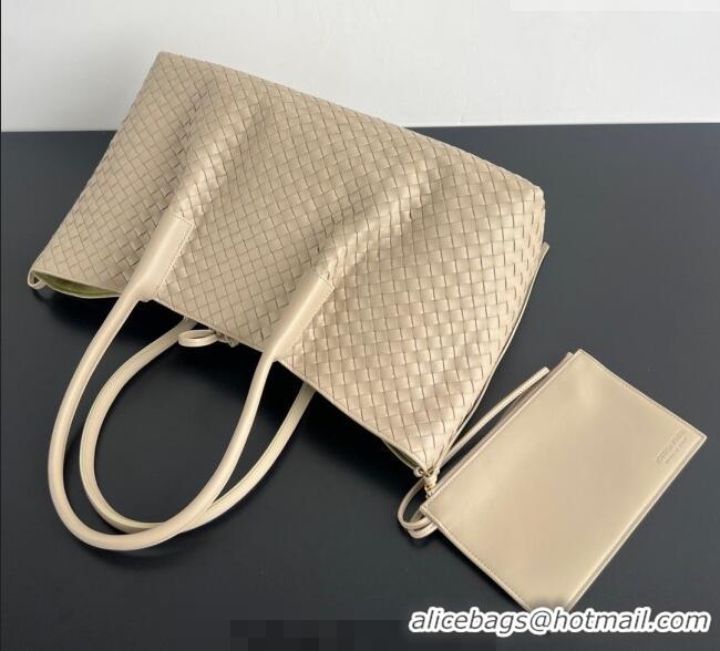 Super Quality Bottega Veneta Medium Pinacoteca Tote Bag in Intrecciato Leather 817166 Taupe/Green 2025
