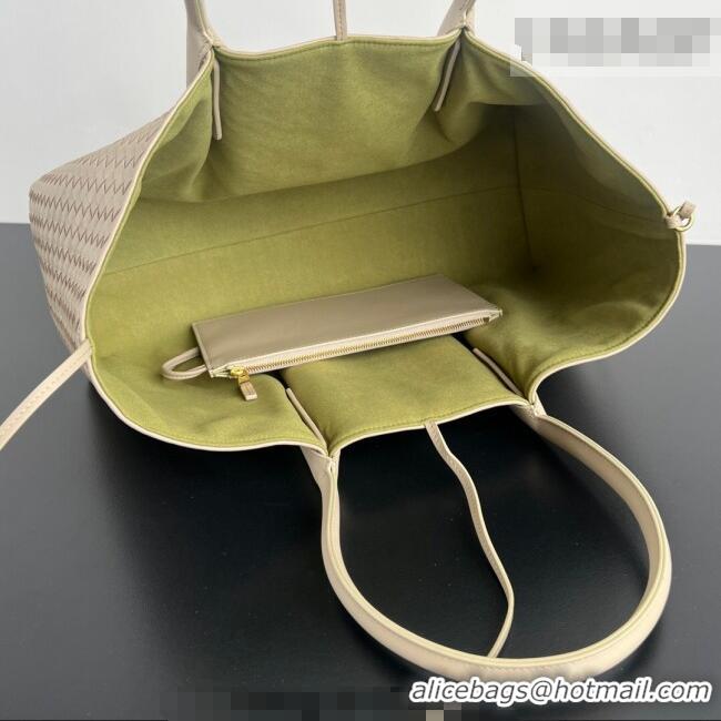 Super Quality Bottega Veneta Medium Pinacoteca Tote Bag in Intrecciato Leather 817166 Taupe/Green 2025