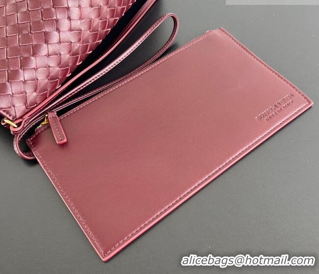 Grade Quality Bottega Veneta Medium Pinacoteca Tote Bag in Intrecciato Leather 817166 Barolo Red/Grey 2025