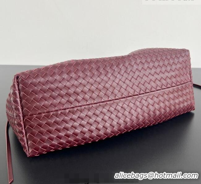 Grade Quality Bottega Veneta Medium Pinacoteca Tote Bag in Intrecciato Leather 817166 Barolo Red/Grey 2025