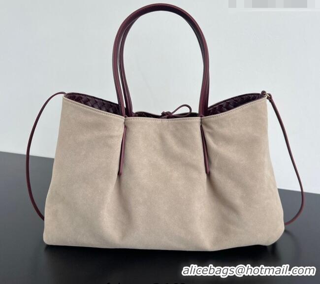 Grade Quality Bottega Veneta Medium Pinacoteca Tote Bag in Intrecciato Leather 817166 Barolo Red/Grey 2025