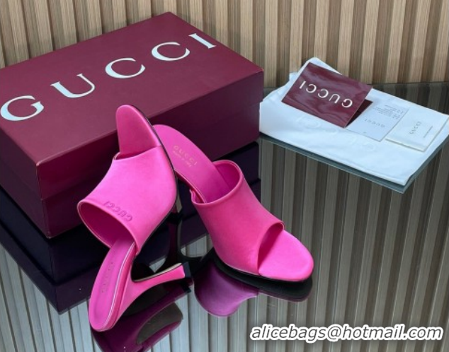 Most Popular Gucci Satin Heel Slides Sandal 10cm 856997 Fuchsia Pink 2026