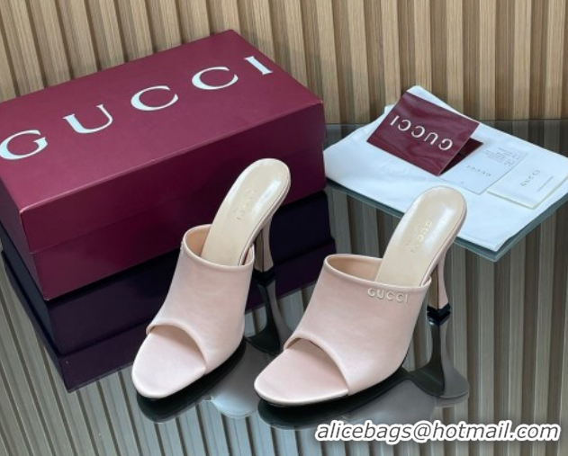 Low Price Gucci Satin Heel Slides Sandal 10cm 856997 Light Pink 2026