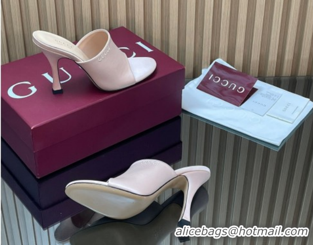 Low Price Gucci Satin Heel Slides Sandal 10cm 856997 Light Pink 2026