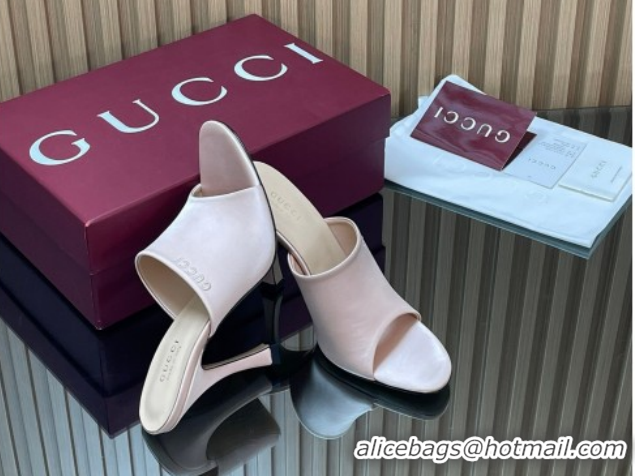 Low Price Gucci Satin Heel Slides Sandal 10cm 856997 Light Pink 2026