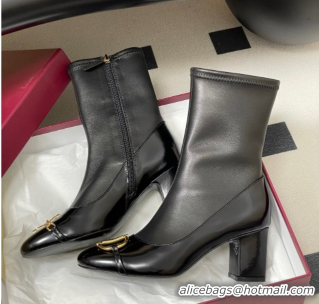 Discount Gucci Leather Heel Ankle Boots 6.5cm with Half Horsebit 849549 Black 2026