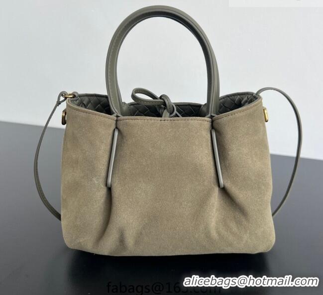 Grade Design Bottega Veneta Small Pinacoteca Tote Bag in Intrecciato Leather and Suede 819004 Cypress Green 2025