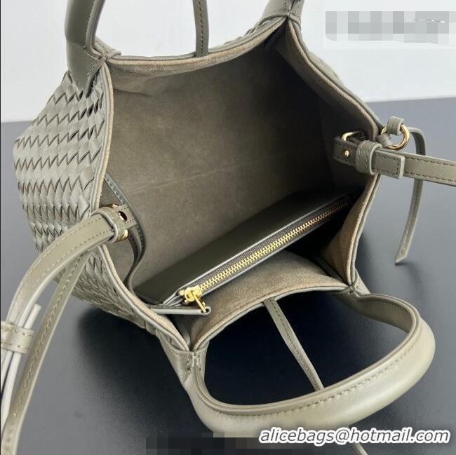 Grade Design Bottega Veneta Small Pinacoteca Tote Bag in Intrecciato Leather and Suede 819004 Cypress Green 2025