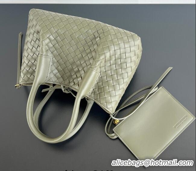 Grade Design Bottega Veneta Small Pinacoteca Tote Bag in Intrecciato Leather and Suede 819004 Cypress Green 2025