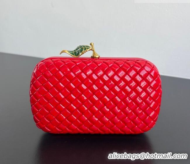 Best Price Bottega Veneta Knot Bag in Intrecciato Leather with Flower Clasp 826183 Red 2025