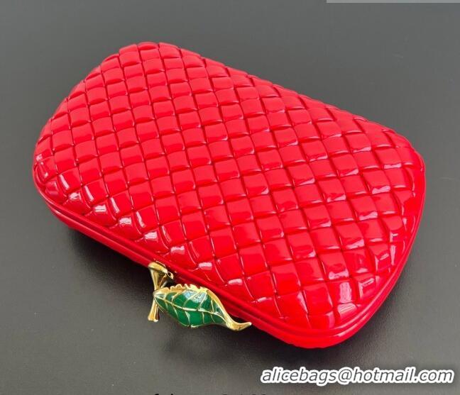 Best Price Bottega Veneta Knot Bag in Intrecciato Leather with Flower Clasp 826183 Red 2025