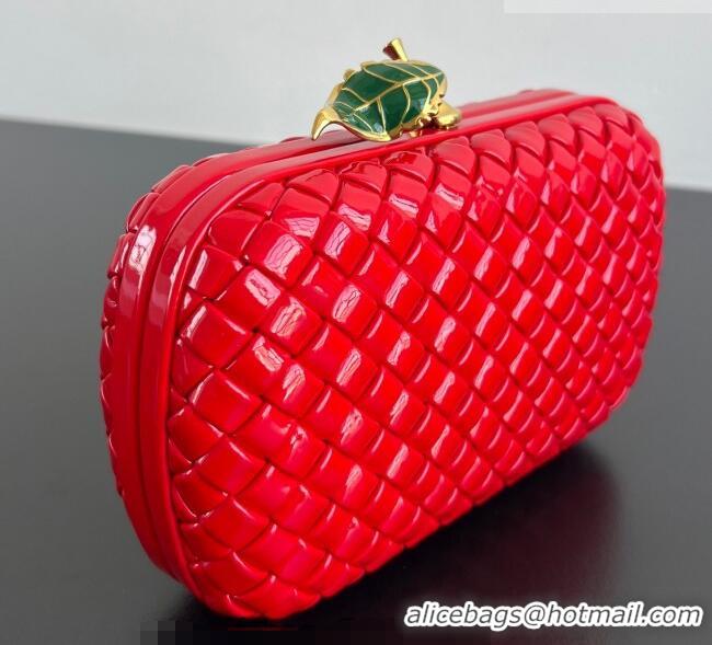 Best Price Bottega Veneta Knot Bag in Intrecciato Leather with Flower Clasp 826183 Red 2025