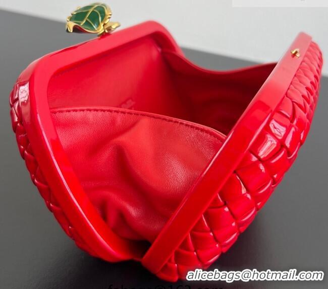 Best Price Bottega Veneta Knot Bag in Intrecciato Leather with Flower Clasp 826183 Red 2025